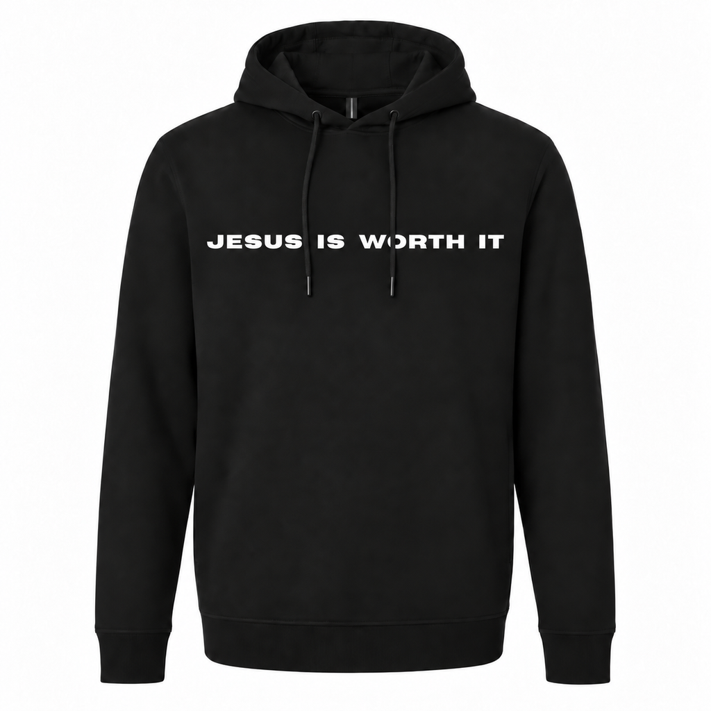 Jesus Is Worth It Premium Stretch Hoodie - Black
