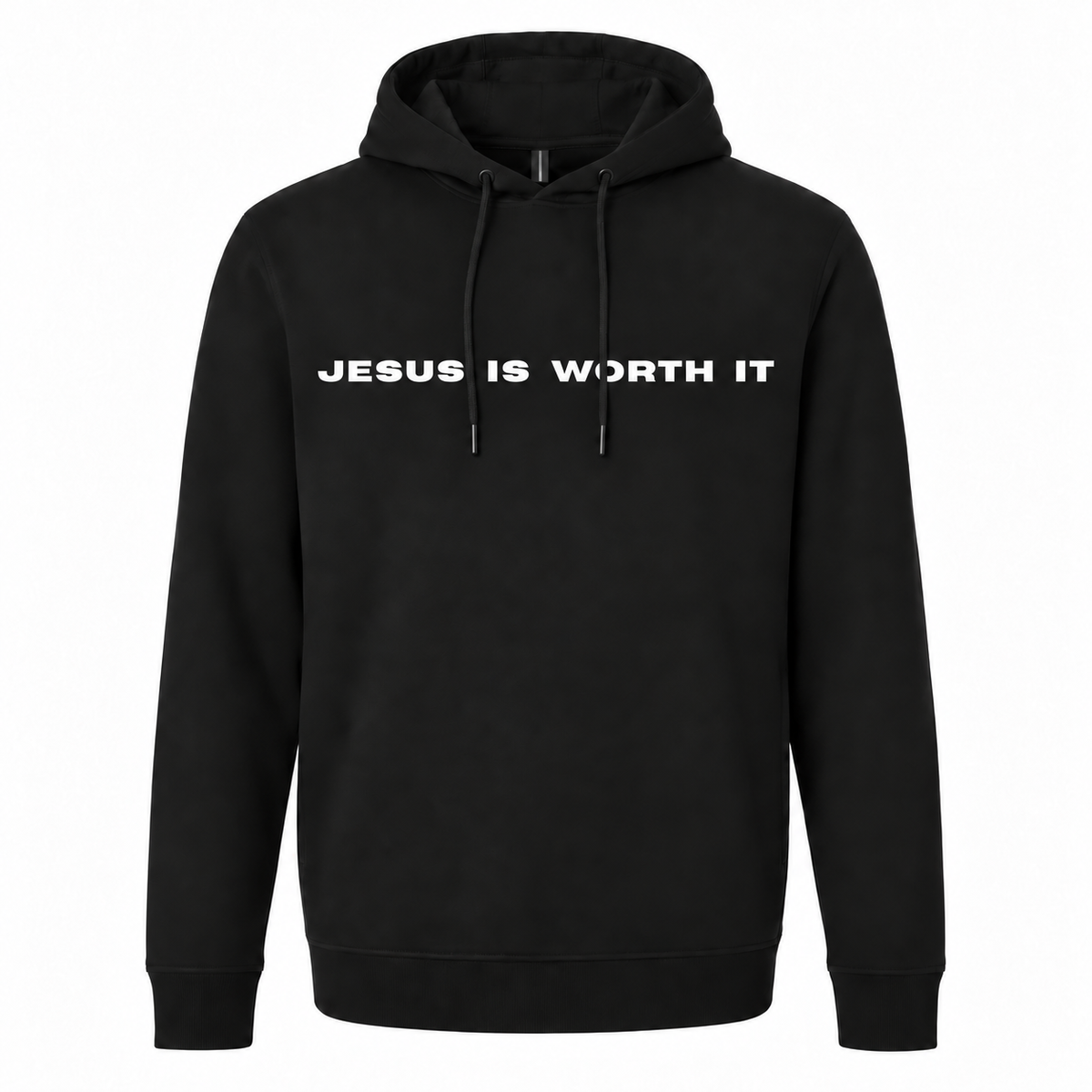Jesus Is Worth It Premium Stretch Hoodie - Black
