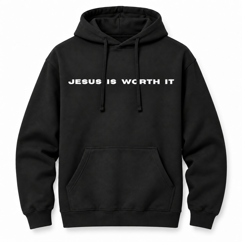 Jesus Is Worth It Classic Hoodie – Black