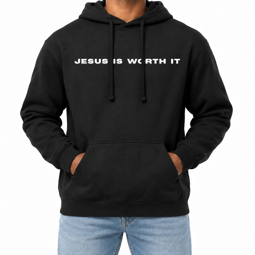 Jesus Is Worth It Classic Hoodie – Black