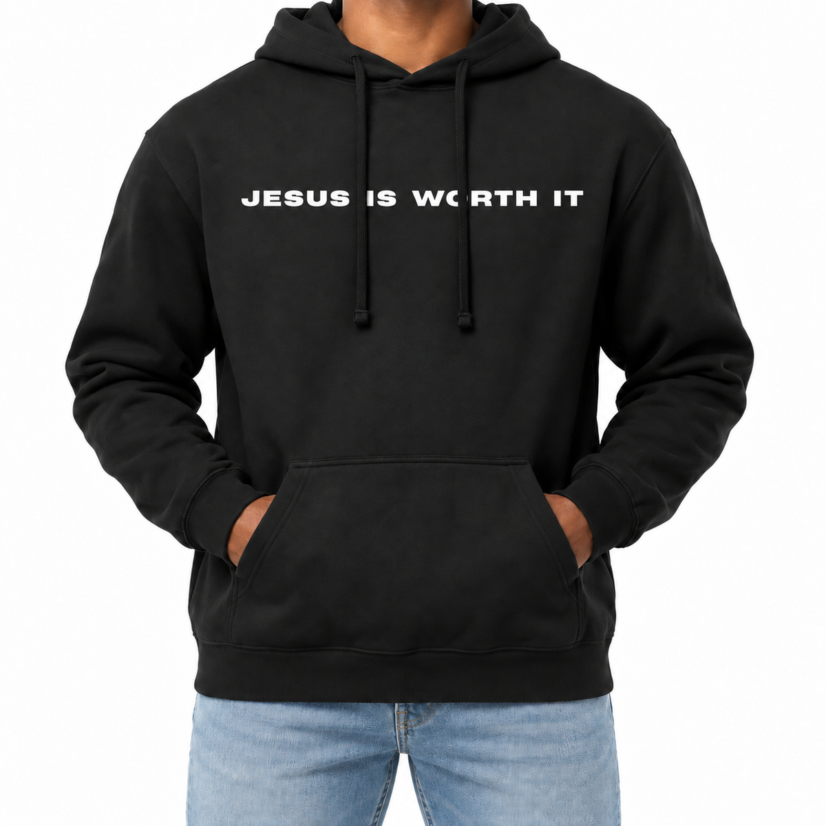 Jesus Is Worth It Classic Hoodie – Black