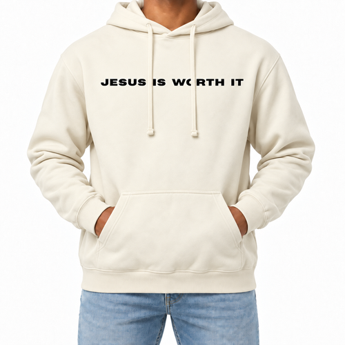 Jesus is worth it - Natural Hoodie
