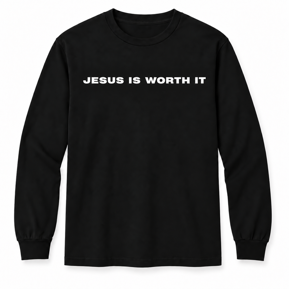 Jesus Is Worth It Black Long Sleeve Tee