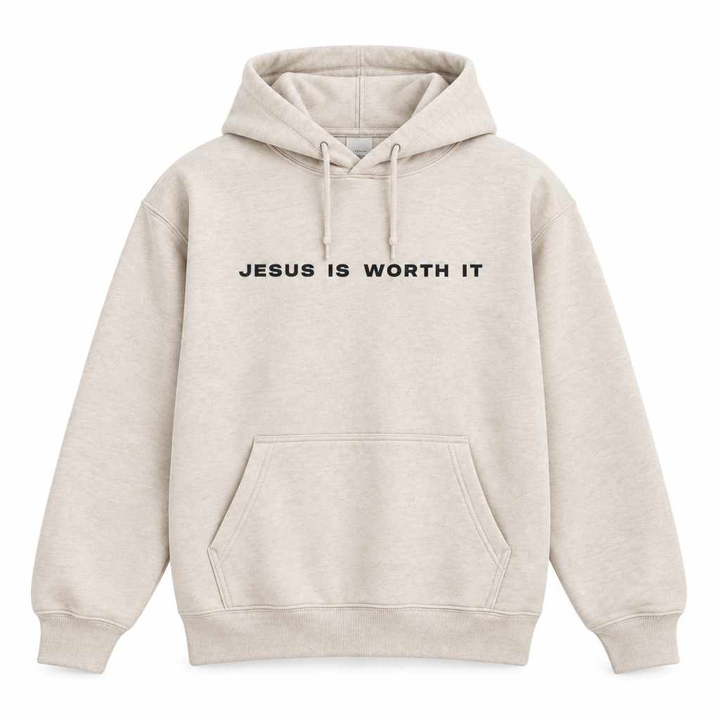 Jesus is worth it - Cream Hoodie