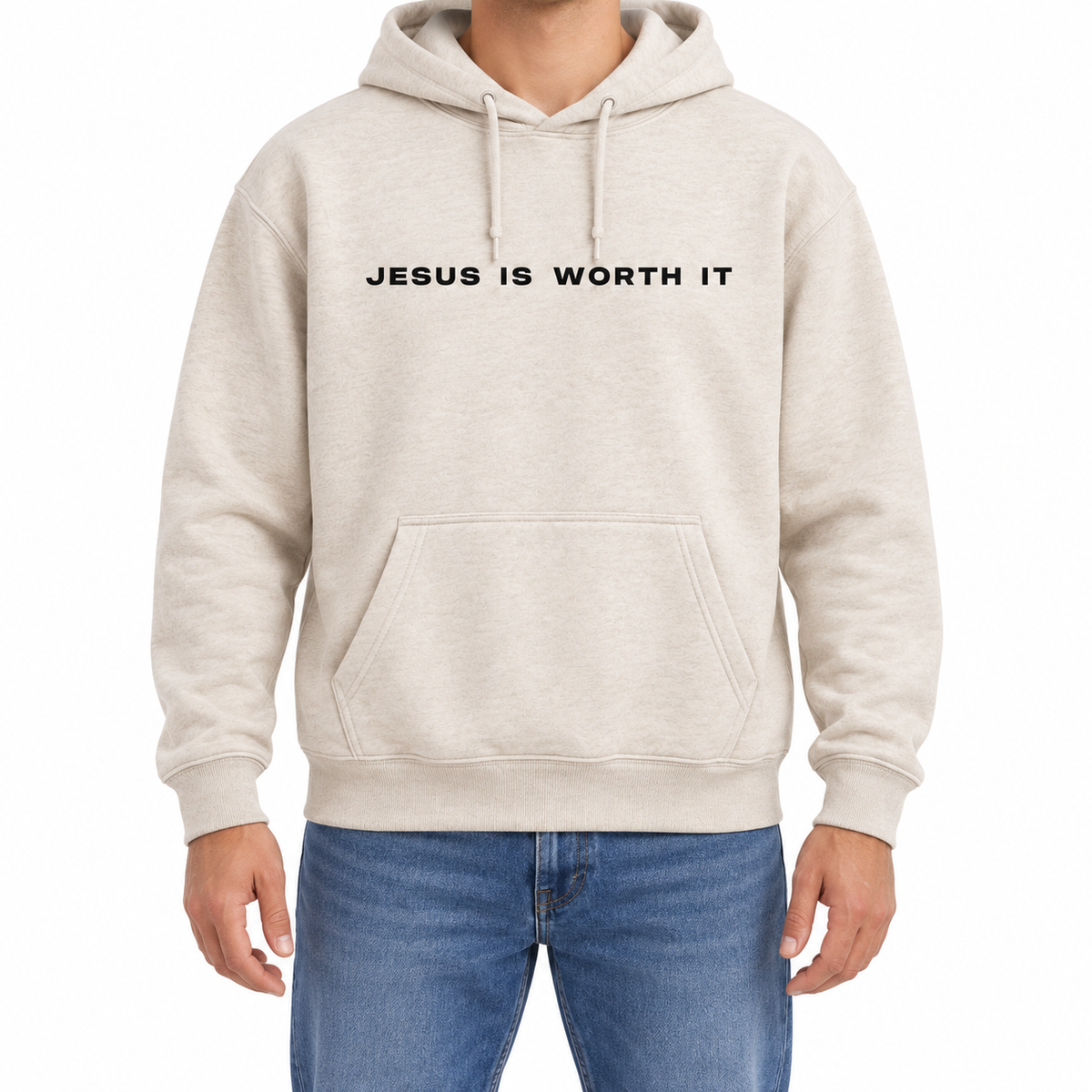 Jesus is worth it - Cream Hoodie