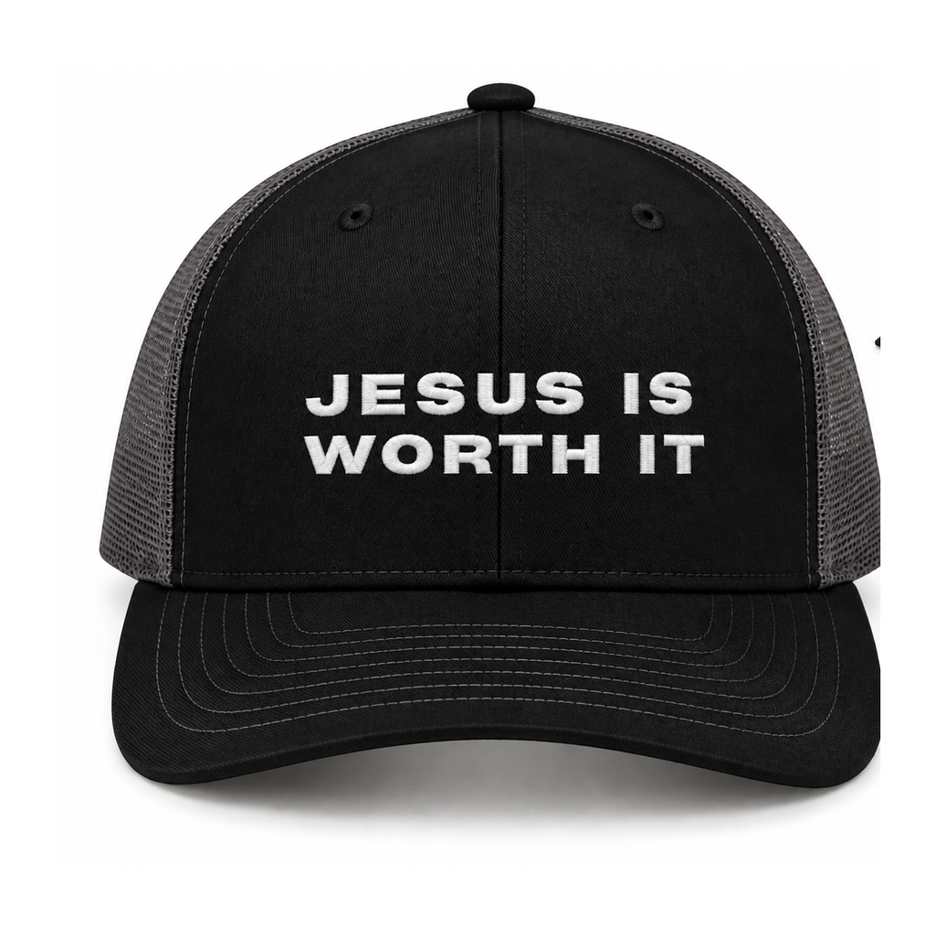 Jesus Is Worth It - Hat Charcoal/Black
