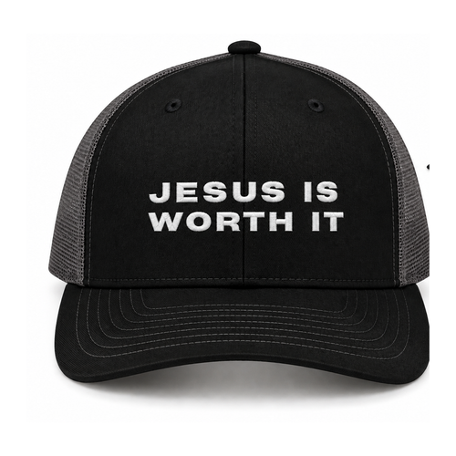 Jesus is worth it - Hat Charcoal/Black