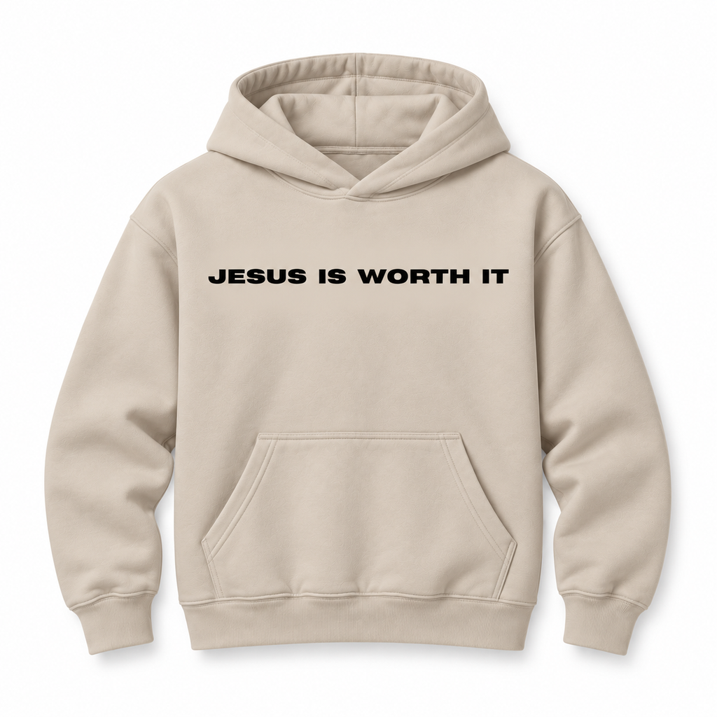 Jesus Is Worth It Classic Hoodie - Cream