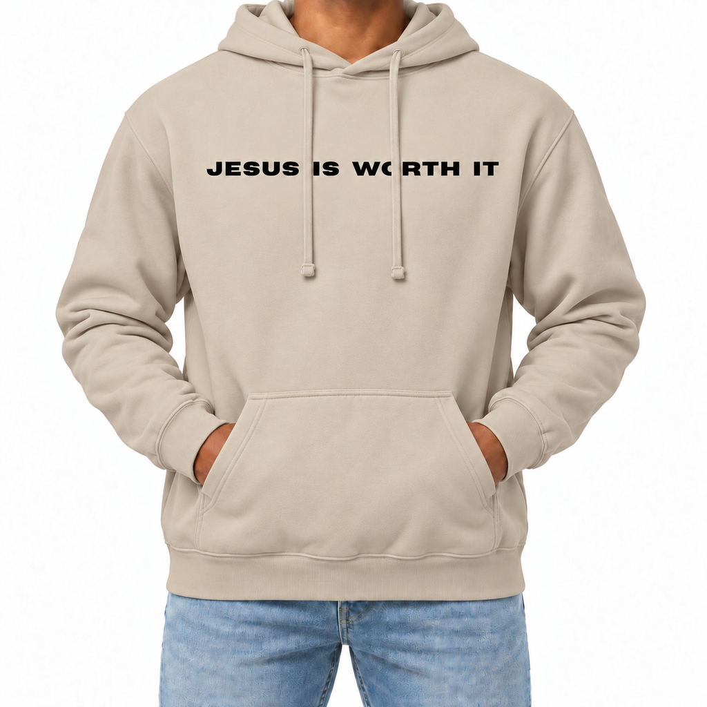 Jesus Is Worth It Classic Hoodie - Cream