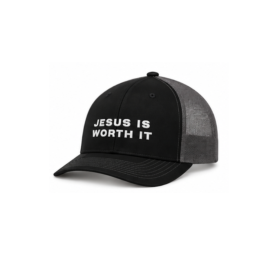 Jesus Is Worth It - Hat Charcoal/Black