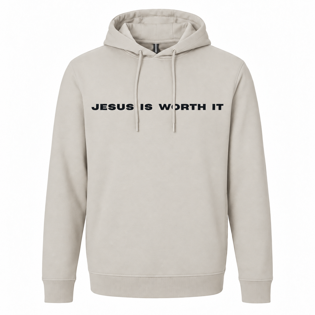 Jesus Is Worth It Premium Stretch Hoodie – Smoke