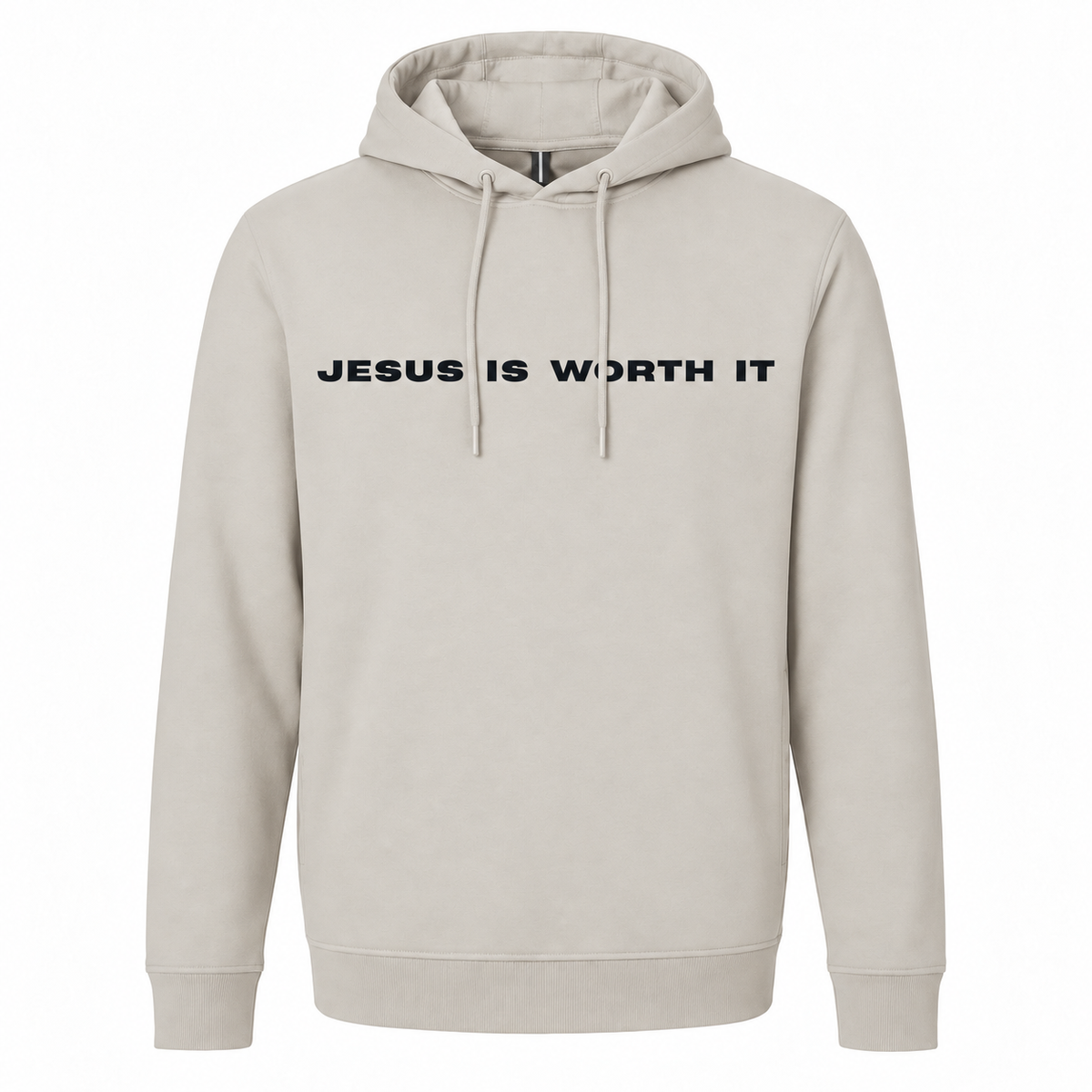 Jesus Is Worth It Premium Stretch Hoodie – Stone