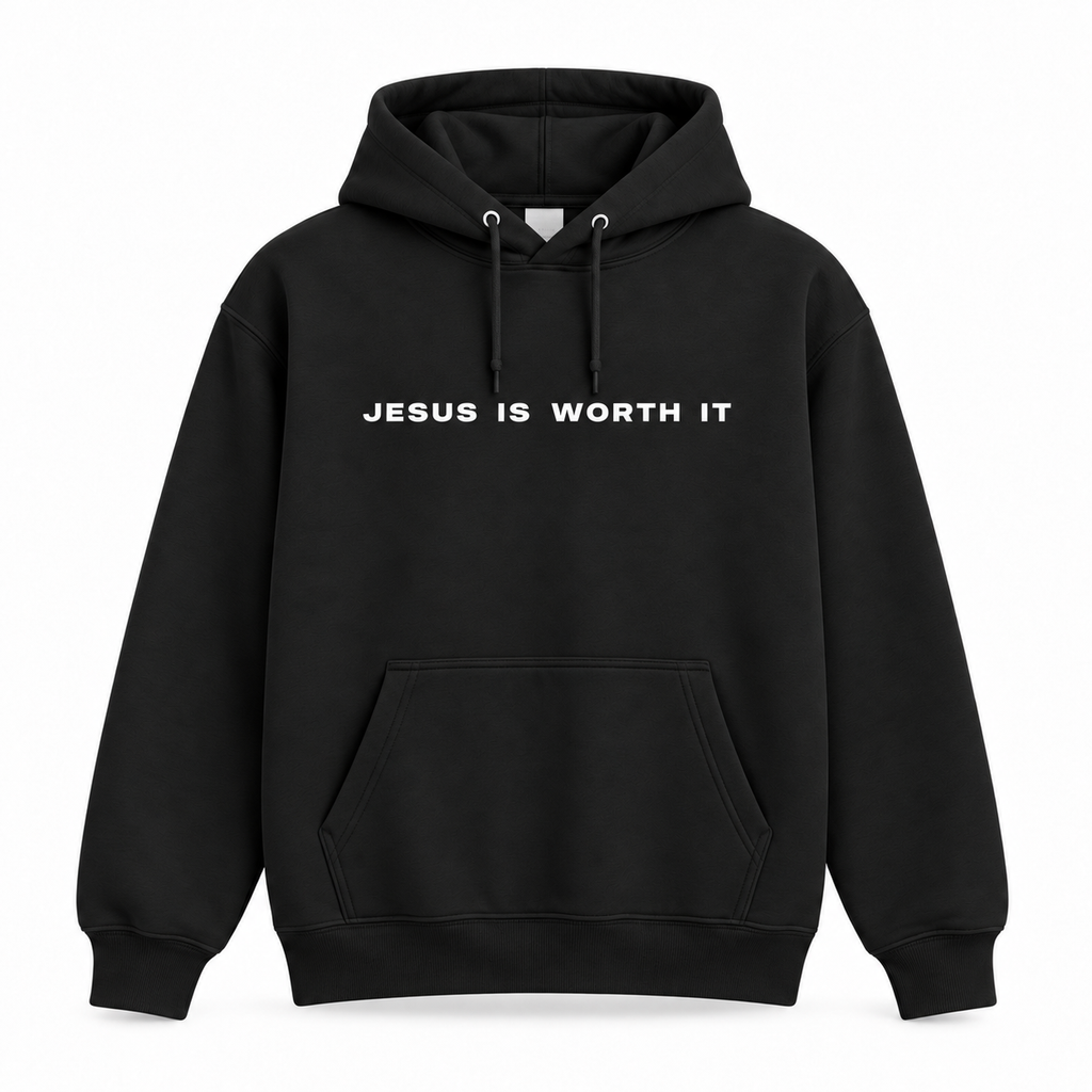 Jesus Is Worth It Classic Hoodie – Black