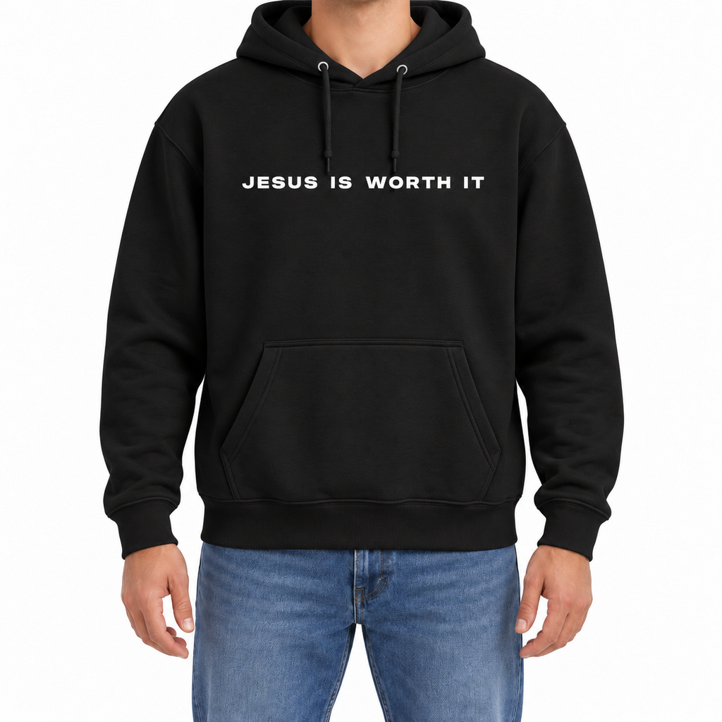 Jesus Is Worth It Classic Hoodie – Black