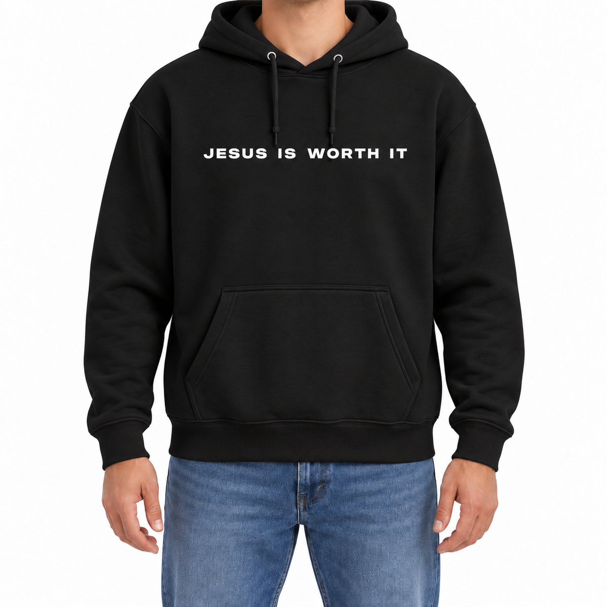 Jesus Is Worth It Classic Hoodie – Black